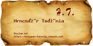 Hrncsár Teónia névjegykártya
